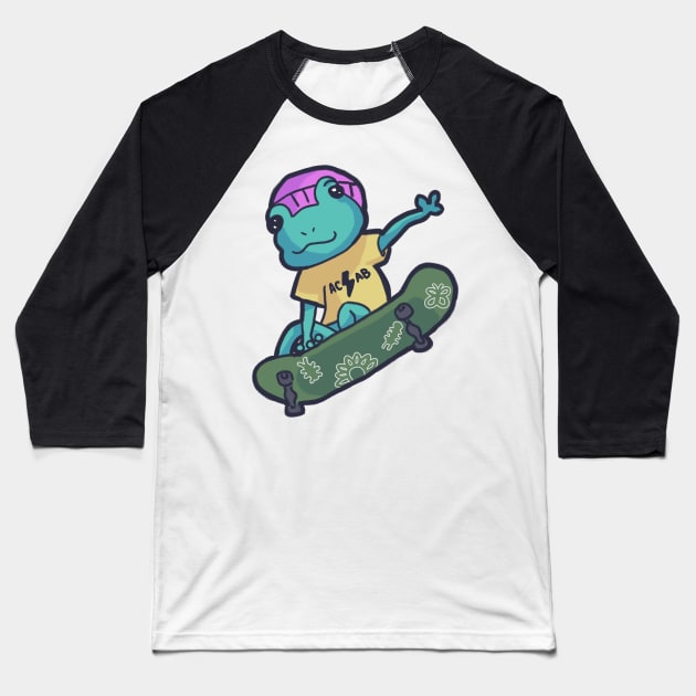 Cool Skating Anti Cop Frog Baseball T-Shirt by RileySessions